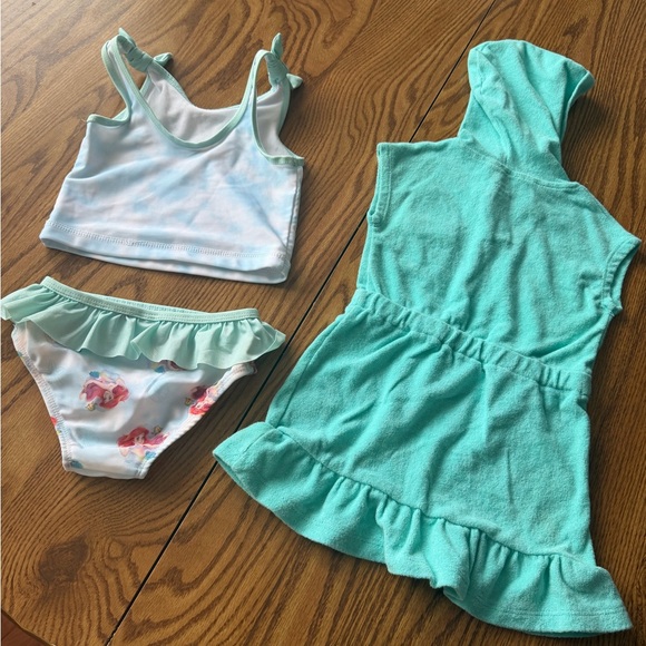 Disney Princess Hooded Terry Cover-Up in Aqua - Picture 7 of 7